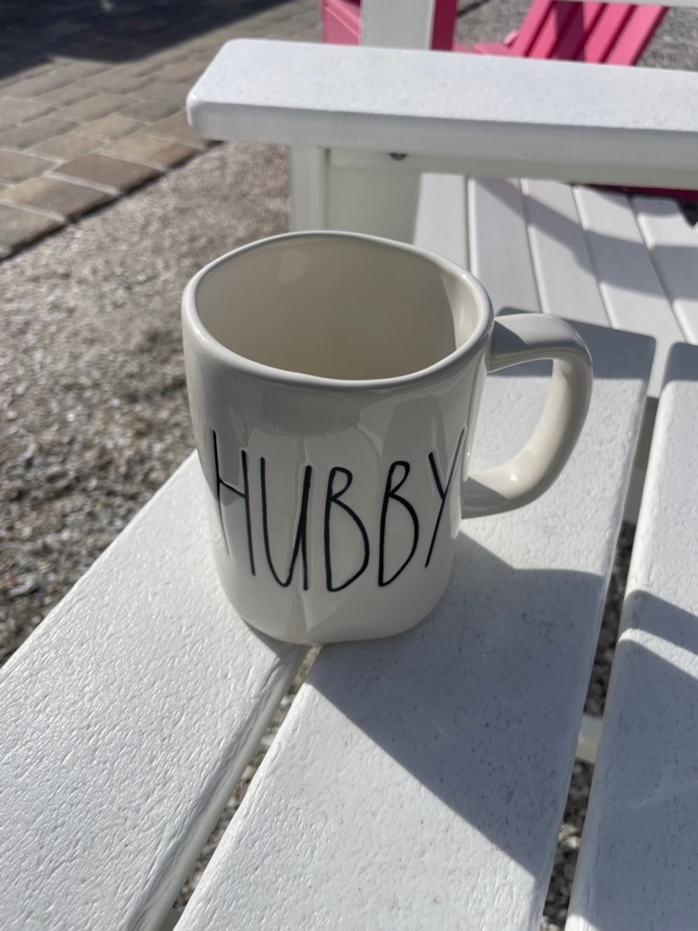 Rae Dunn White Mug with HUBBY Lettering